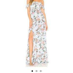 Flynn skye Bardot maxi dress in coral